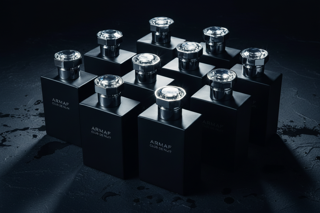 Flacons de parfums Armaf présentés dans un guide de la marque