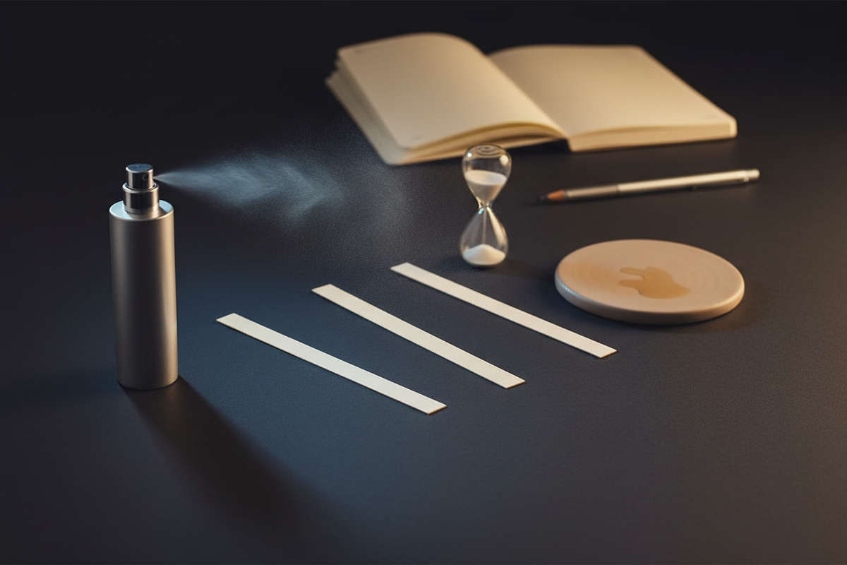 Comment tester un parfum correctement : mouillette, peau et évolution
