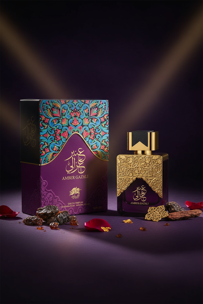 Parfum arabe ambre femme Al Fares Amber Ghazali 100ml – Eau de Parfum oriental envoûtant Dubai longue tenue"