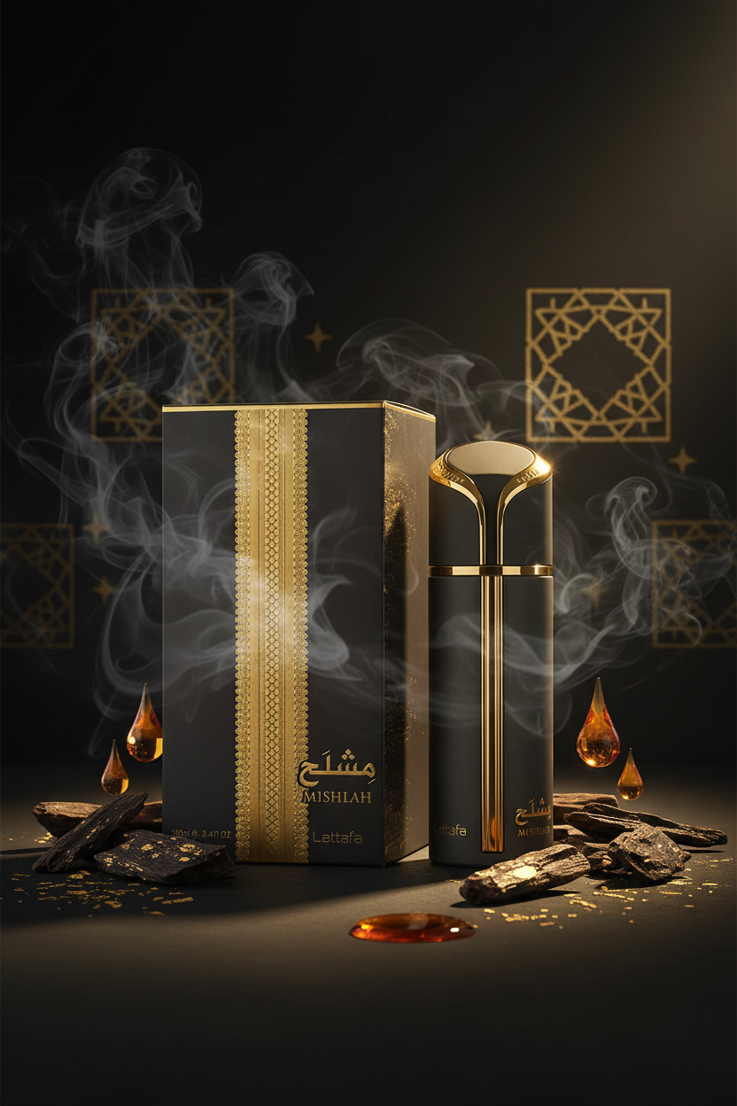 Parfum arabe boisé Lattafa Mishlah 100ml – Eau de Parfum oriental élégant Dubai longue tenue