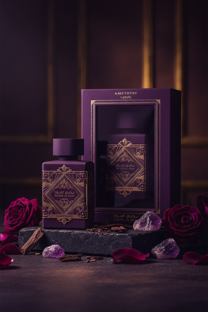 Parfum arabe rose oud Lattafa Badee Al Oud Amethyst 100ml – Eau de Parfum oriental Dubai longue tenue