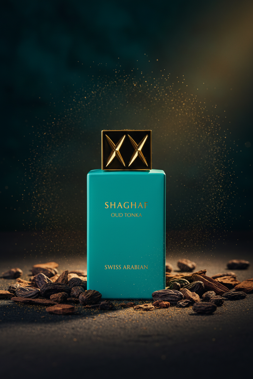 Parfum oud tonka luxe unisexe Swiss Arabian Shaghaf Oud Tonka 75ml – Eau de Parfum oriental Dubai longue tenue"