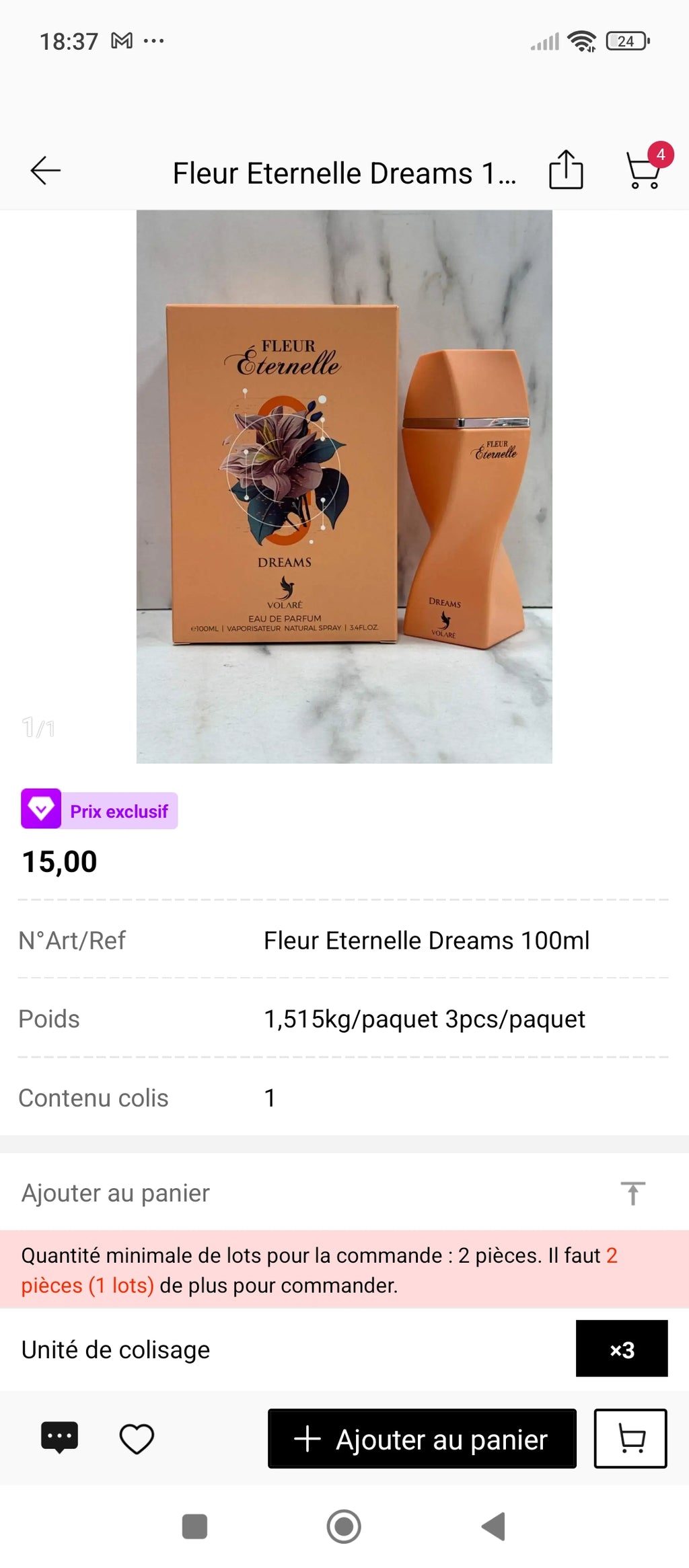 Fleur Éternelle Dreams Youme 100ml – flacon et écrin orange floral