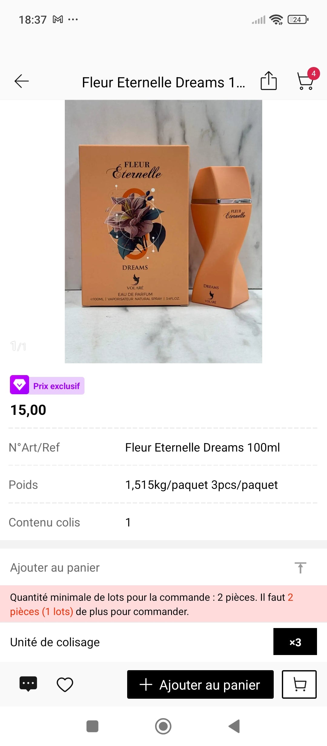 Fleur Éternelle Dreams Youme 100ml – flacon et écrin orange floral
