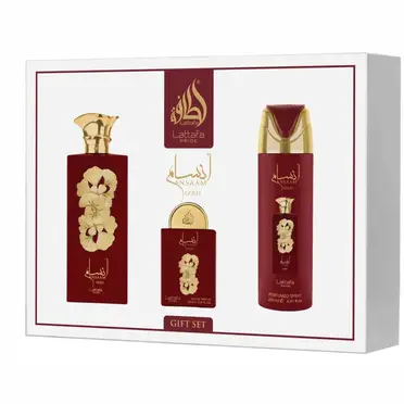 Coffret Ansaam Gold Lattafa Pride EDP 100ml déodorant 200ml mini 20ml cadeau femme