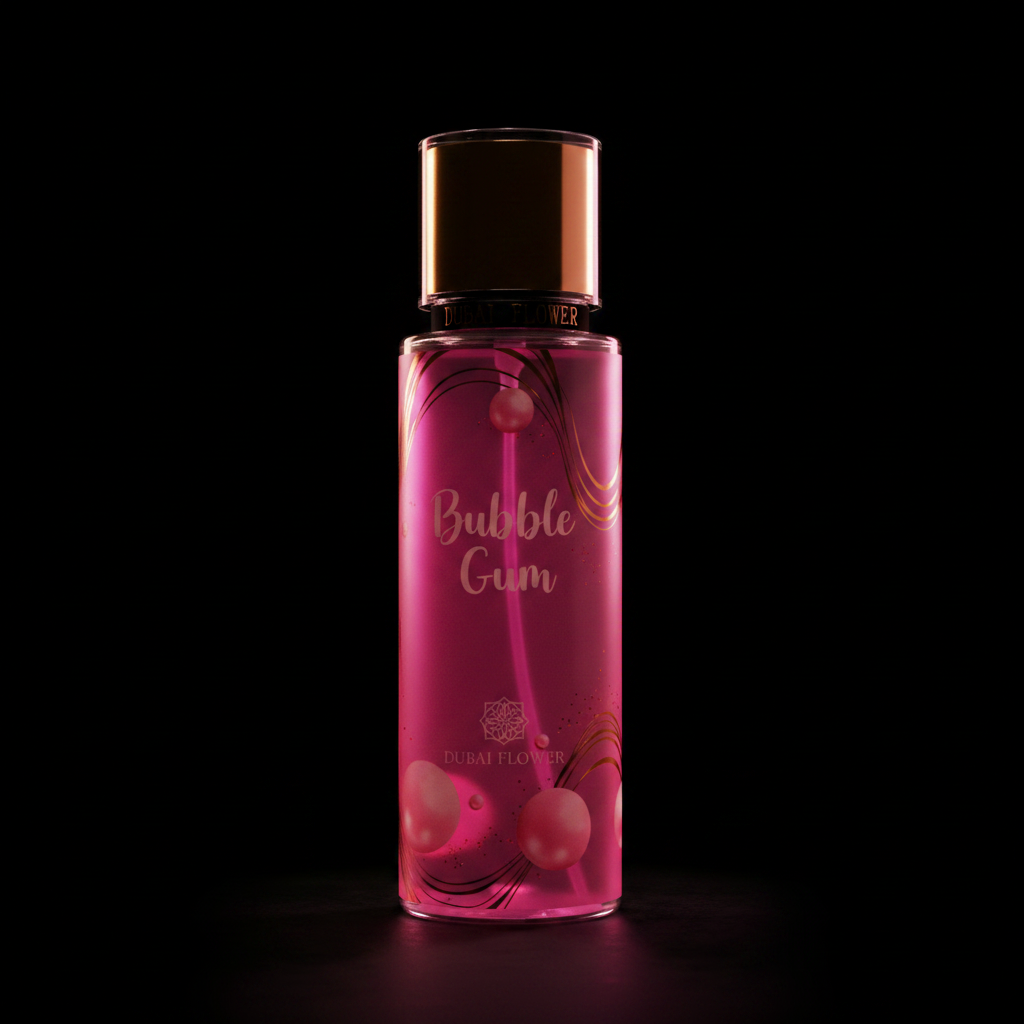 Brume Bubble Gum Dubai Flower photo luxe fond sombre