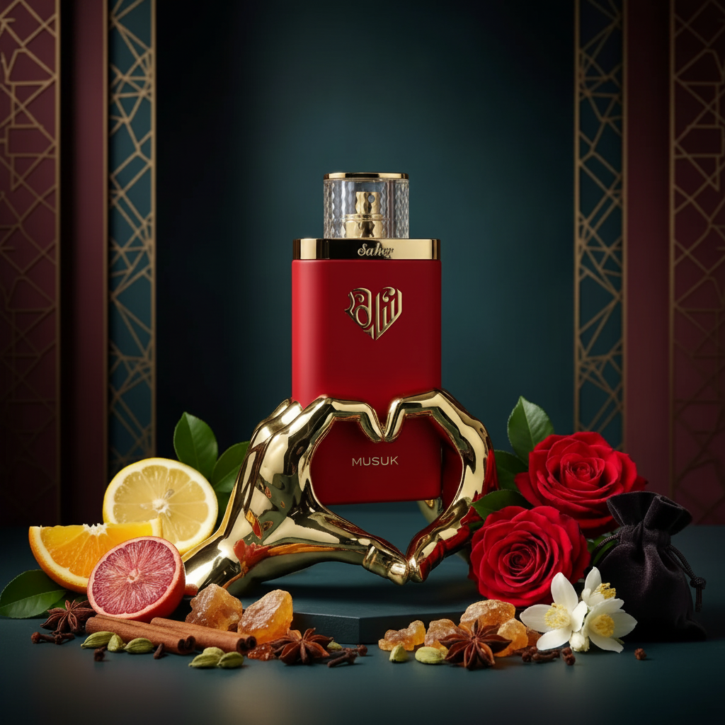 Saher Musuk – visuel luxe fond sombre