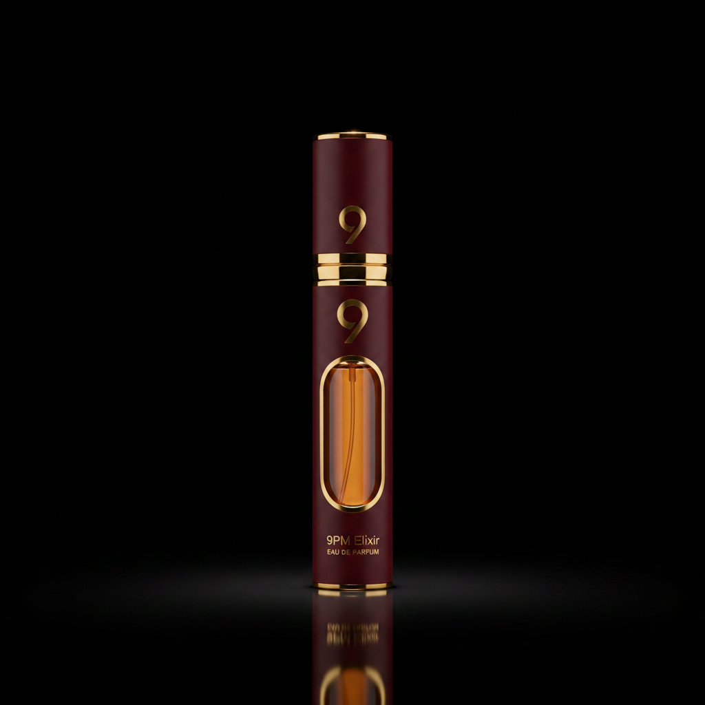 9PM Elixir Afnan Eau de Parfum 35ml flacon stylo bordeaux et or