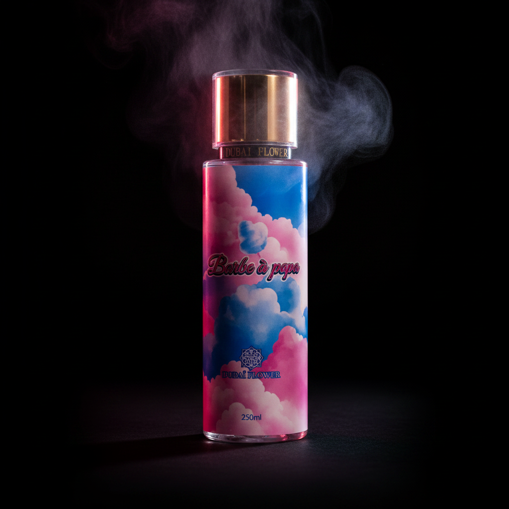 Brume Barbe à Papa Dubai Flower photo luxe fond sombre