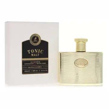 Maison Alhambra Tonic Malt EDP 80ml – flacon doré strié champagne medallion oval coffret blanc noir