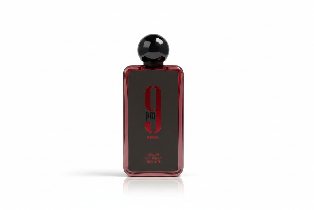 Afnan 9PM Rebelle 100 ml – flacon sur fond blanc